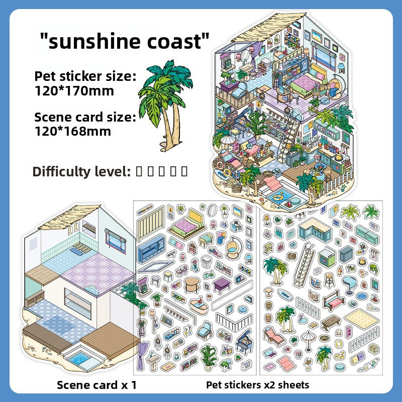 My Little House 3D DIY Miniature Scences Sticker 11 cute Miniature Stickers
