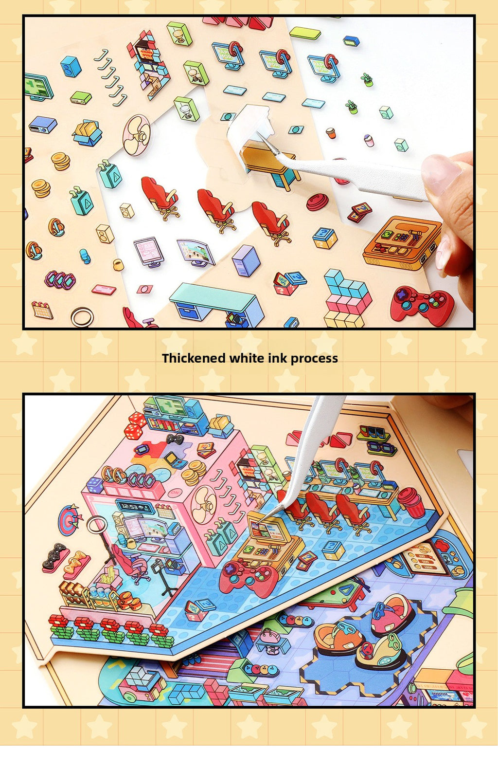 Small Corner 4 Miniature Landscape Stickers Creative Stress Relief Scene Stickers