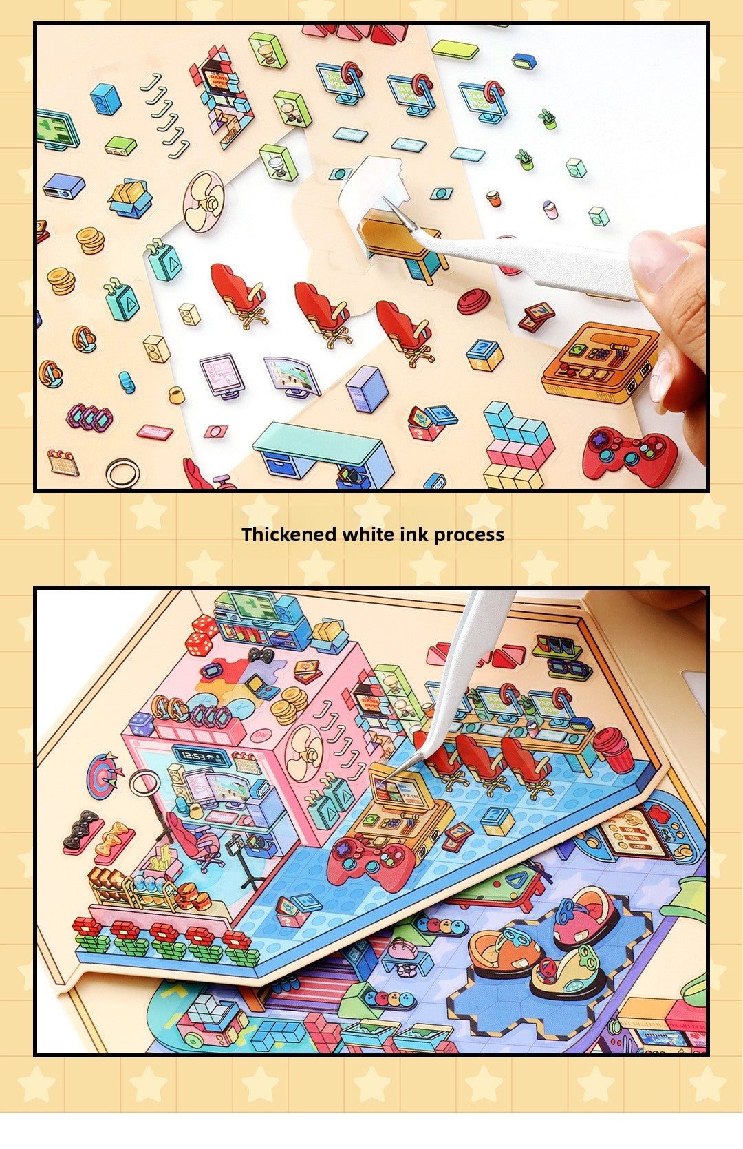 Small Corner 4 Miniature Landscape Stickers Creative Stress Relief Scene Stickers