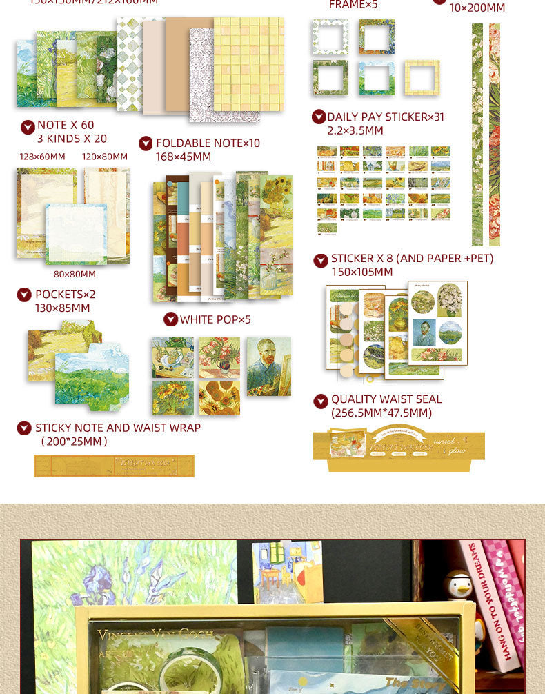 Vintage Style Confident Journal Gift Box Set Simple Tools and Materials