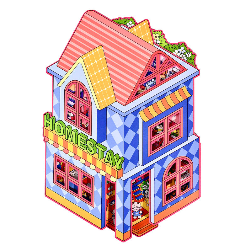 Large Version 6.0 Flip Cover 3D Landscape Stickers Cute DIY Stress Relief Miniature Scene Journal Stickers