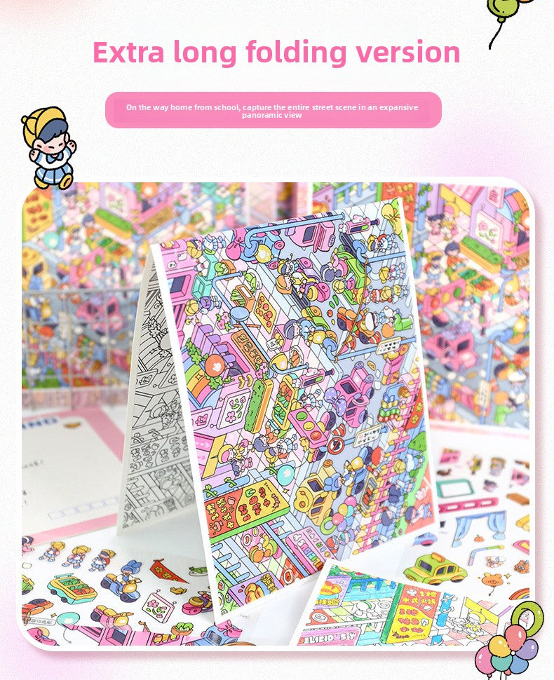 Scenery Stickers Milk Town Scene 96.0 Journal Stickers Stress Relief Stickers 3D Miniature Scene