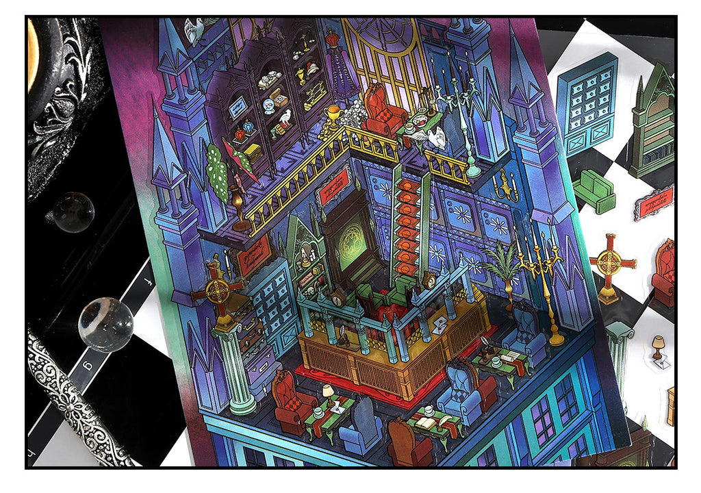 Today's Business 3D DIY Miniature Scences Sticker 16 Lovely Miniature Stickers