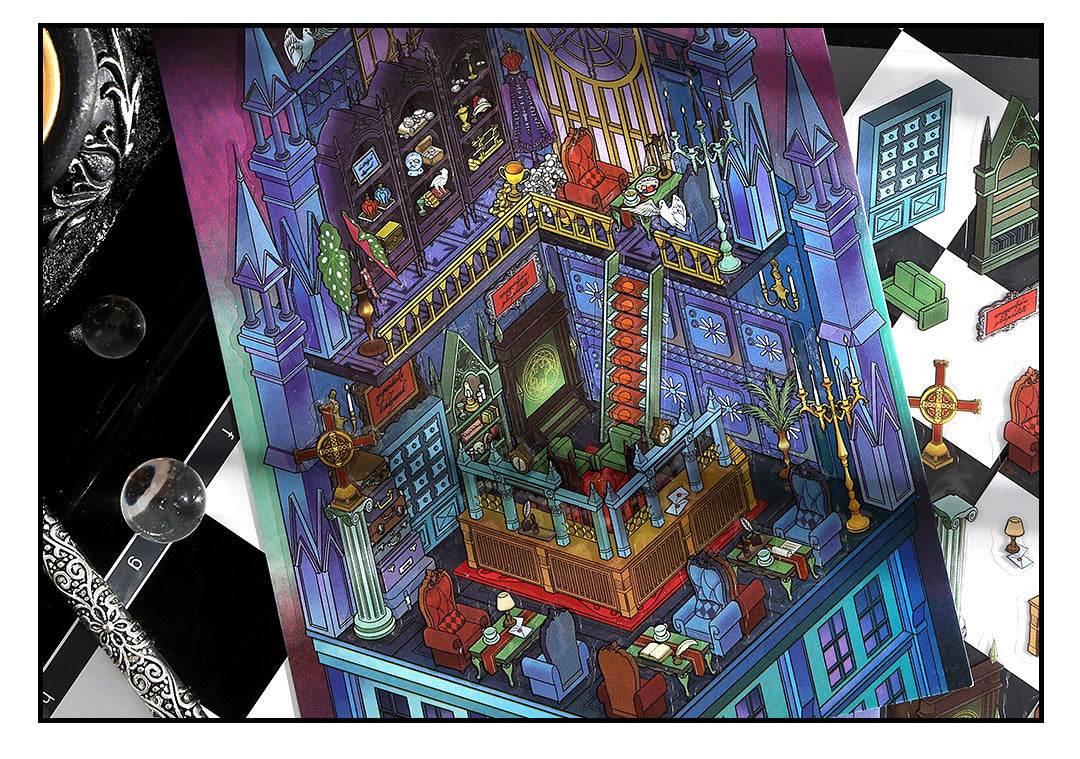 Today's Business 3D DIY Miniature Scences Sticker 16 Lovely Miniature Stickers