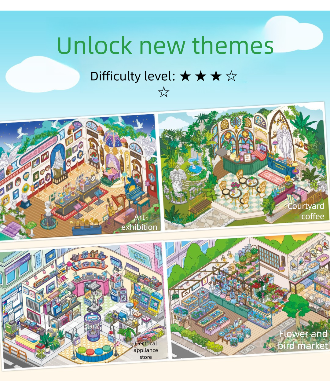 Today's Business 3D DIY Miniature Scences Sticker 28 Lovely Miniature Stickers