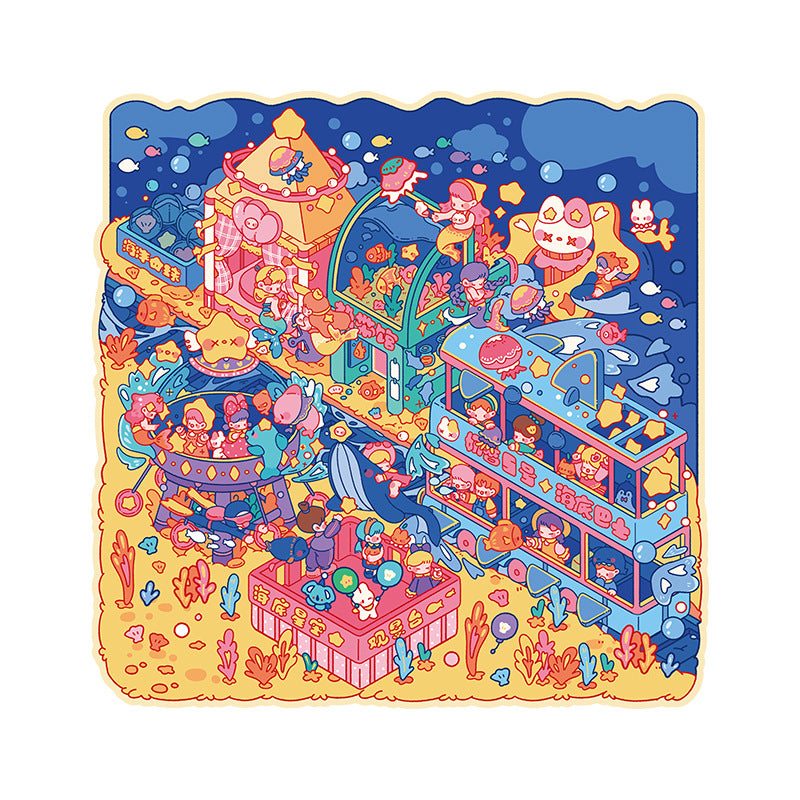 Milky Town 14.0 Scenery Stickers 3D Scene Collage Micro Landscape Journal Stickers DIY Handmade Stickers