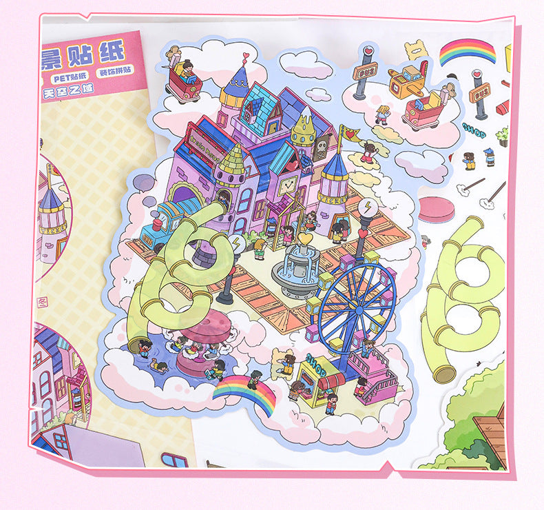 Large Edition 3D Miniature Scene Stickers 32.0  Stacking Scrapbook Stickers DIY Stickers