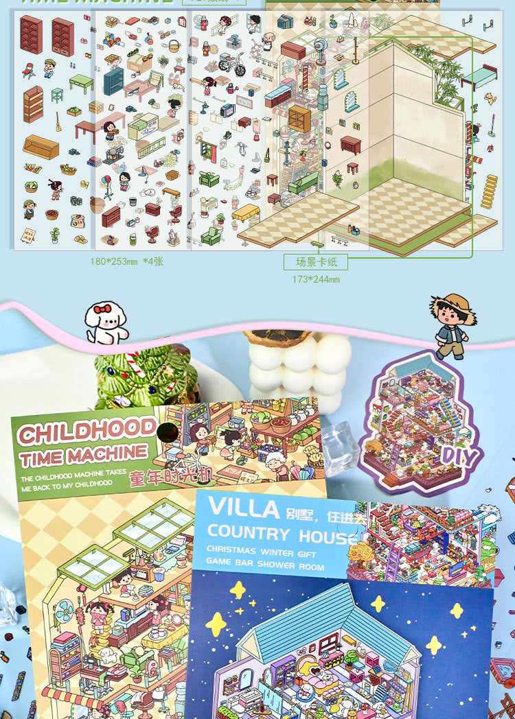 Extra Large Version 2.0 Miniature Scene Stickers 3D Landscaping Mini Stress Relief DIY Handmade Stickers