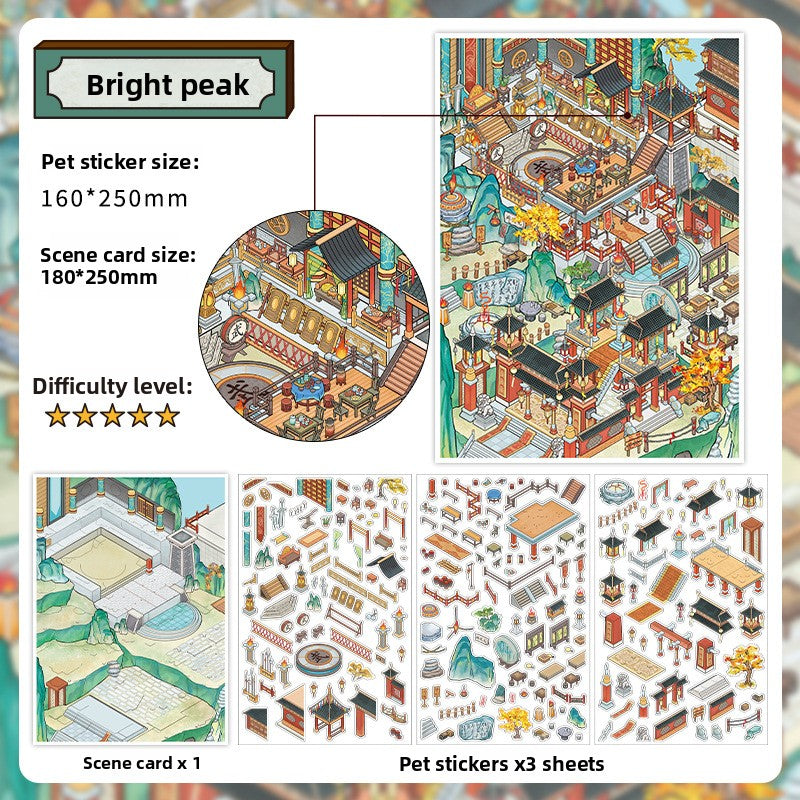 Today's Business 3D DIY Miniature Scences Sticker 34 Lovely Miniature Stickers