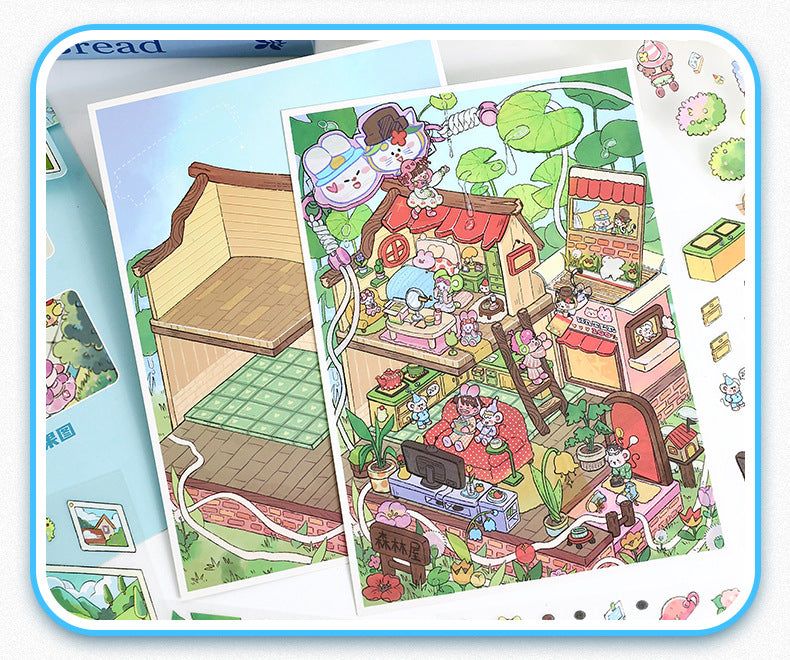 Cute Scenery Stickers 79.0 Scene Stickers 3D Relief Stickers DIY Journal Stickers Decals