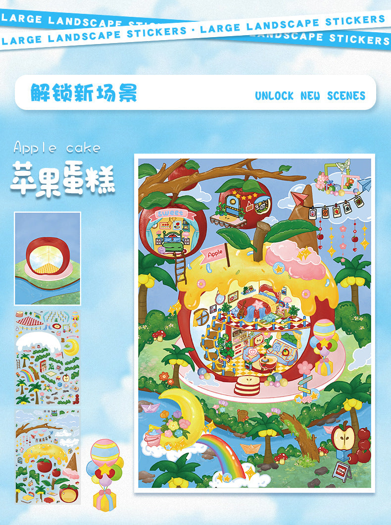 Decorative Stickers Cake Series 83.0 Scene Stickers 3D Miniature Scene Stickers Journal Stickers