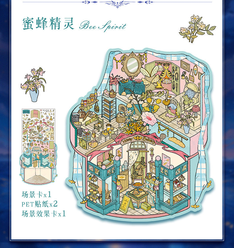 Large Scene Stickers 63.0 Collage 3D Stereo Stacked Stickers Stress Relief DIY Journal Stickers