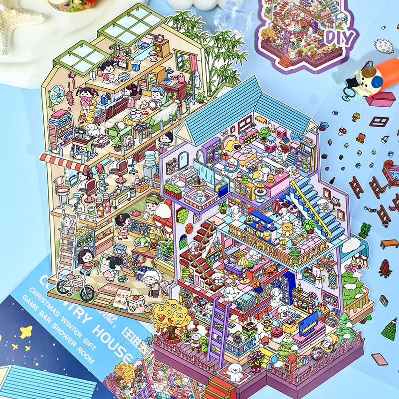 Extra Large Version 2.0 Miniature Scene Stickers 3D Landscaping Mini Stress Relief DIY Handmade Stickers