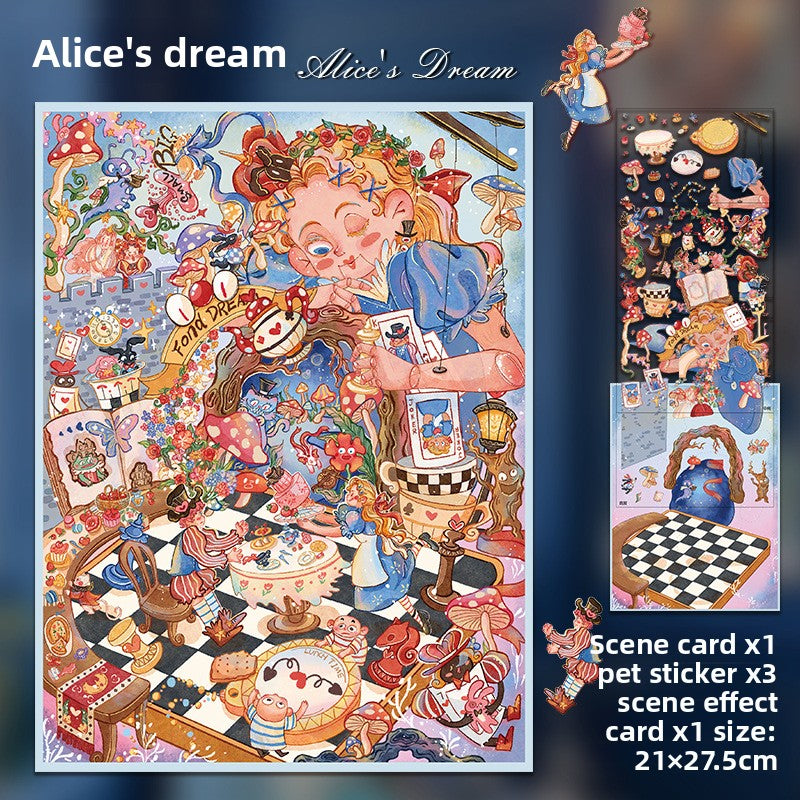 Alice's Dream 44.0 Scenery Stickers 3D Miniature Scene Collage DIY Stress Relief Journal Stickers