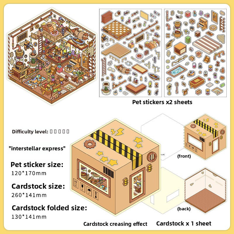 Today's Business 3D DIY Miniature Scences Sticker 19 Lovely Miniature Stickers