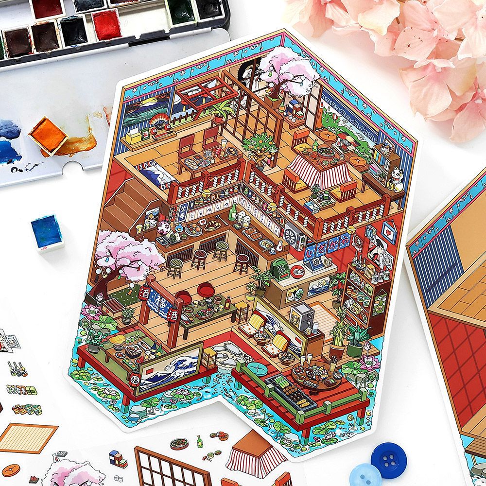 Today's Business 3D DIY Miniature Scences Sticker 23 Lovely Miniature Stickers