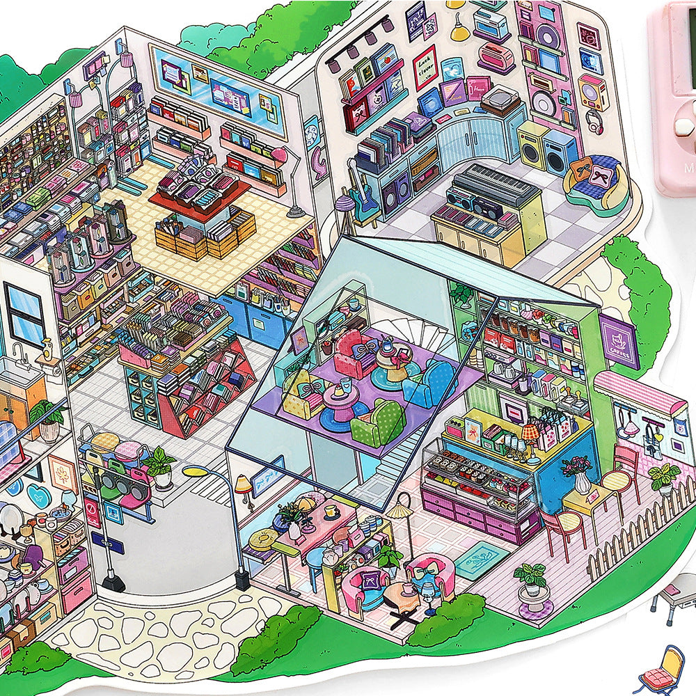 Today's Business 3D DIY Miniature Scences Sticker 22 Lovely Miniature Stickers