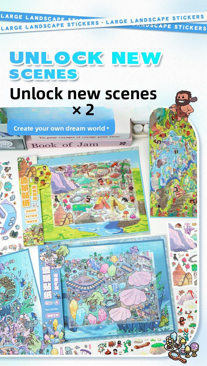 Scenery Stickers Special Oil Series 105.0 Scene Stickers Miniature Scene Journal Stickers Stress Relief DIY Stickers