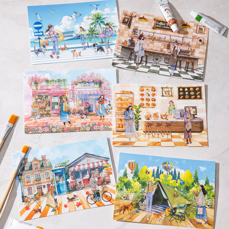 Beautiful Day Scene Sticker Books Leisurely Holiday Creative DIY Scene Fun Journal Collage Patterns