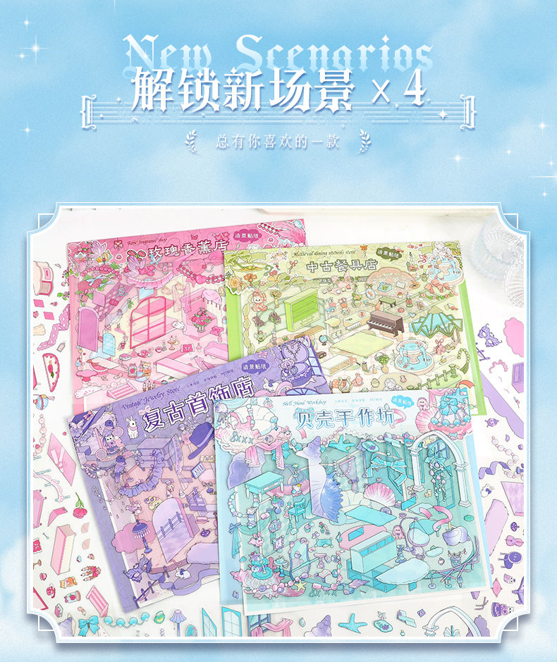 Scenery Stickers ins style 87.0 Scene Stickers 3D Stereo Stickers Miniature Scene Collage Journal Stickers
