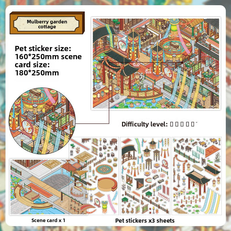Today's Business 3D DIY Miniature Scences Sticker 34 Lovely Miniature Stickers