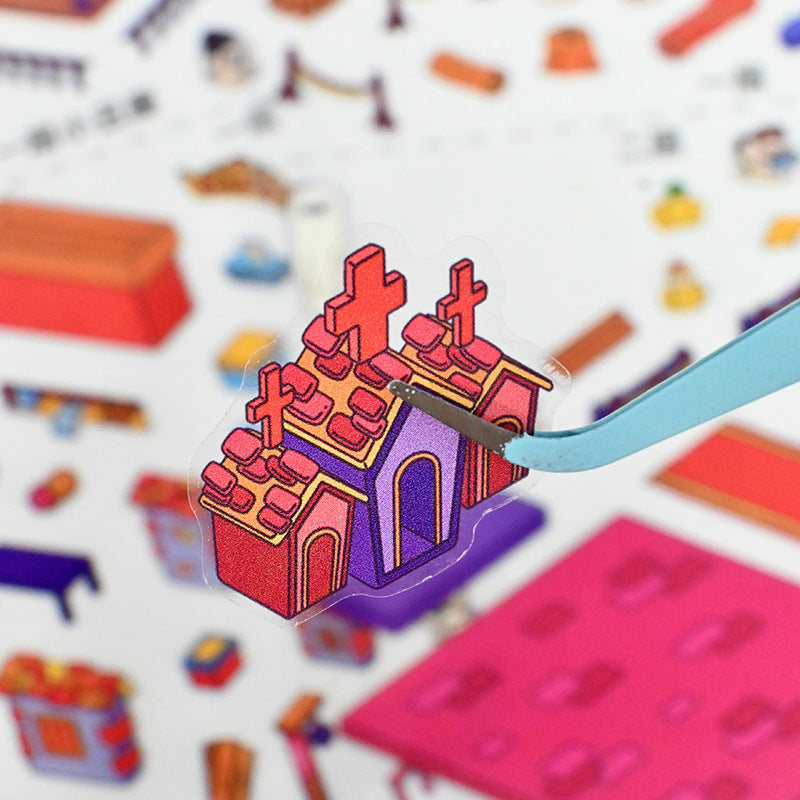 New 11.0 Game Series Miniature Scene Decoration Stickers Mini Stress Relief