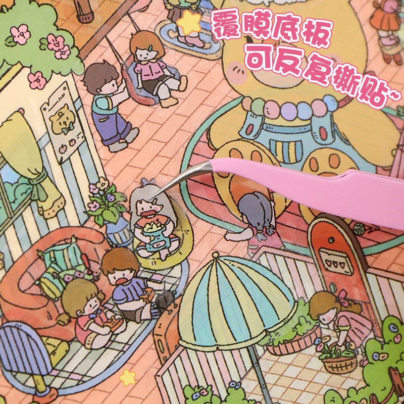 3D Cartoon Claw Machine Stickers 9.0 Stereo Scenery Cute DIY Journal Stickers