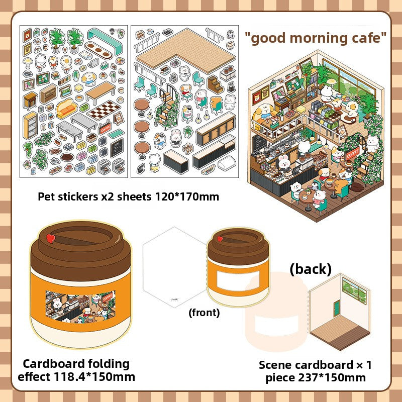 Today's Business 3D DIY Miniature Scences Sticker 5 Lovely Miniature Stickers