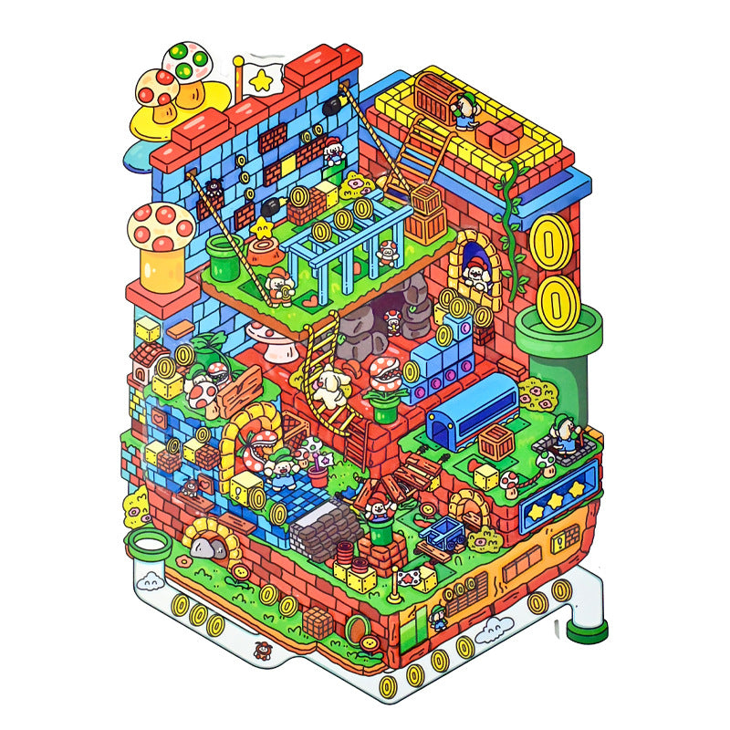 Large Edition 9.0 Game Series Scenery Stickers Mini Stress Relief DIY 3D Stickers