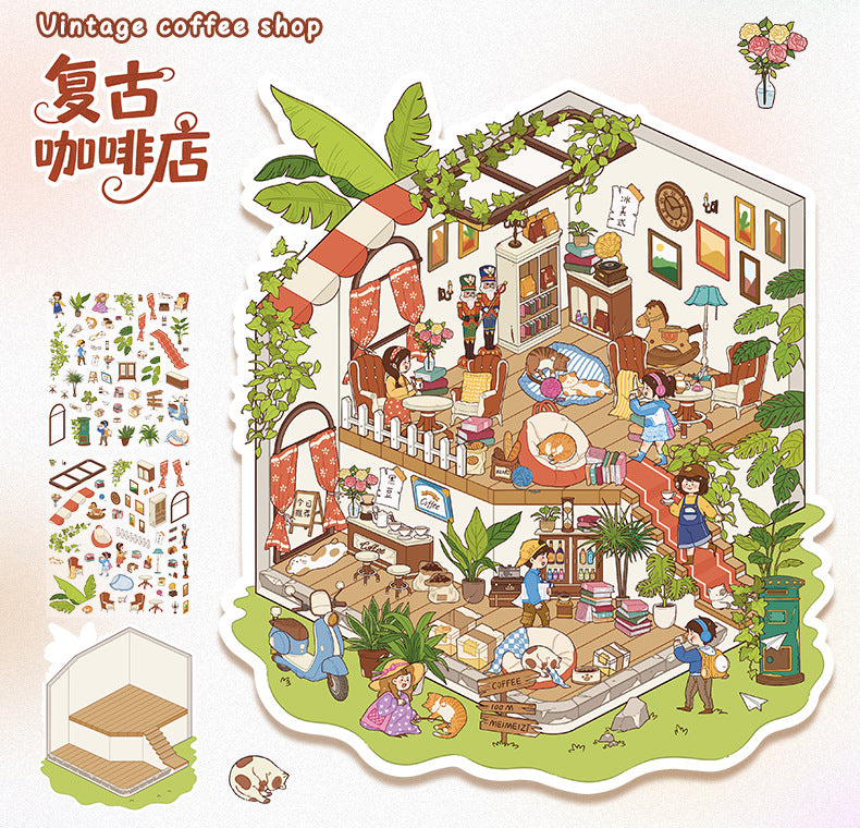 Scenery Stickers Special Oil Series 102.0 Scene Stickers Girly Miniature Scene DIY Journal Stickers