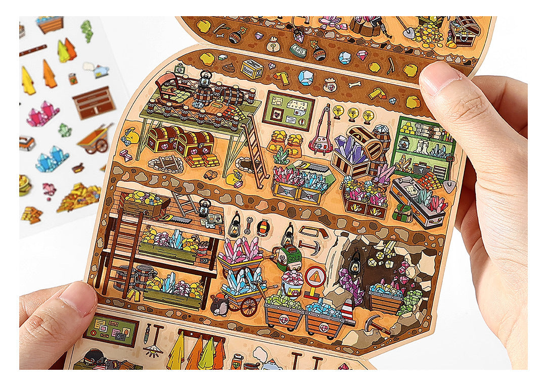 Today's Business 3D DIY Miniature Scences Sticker 11 Lovely Miniature Stickers