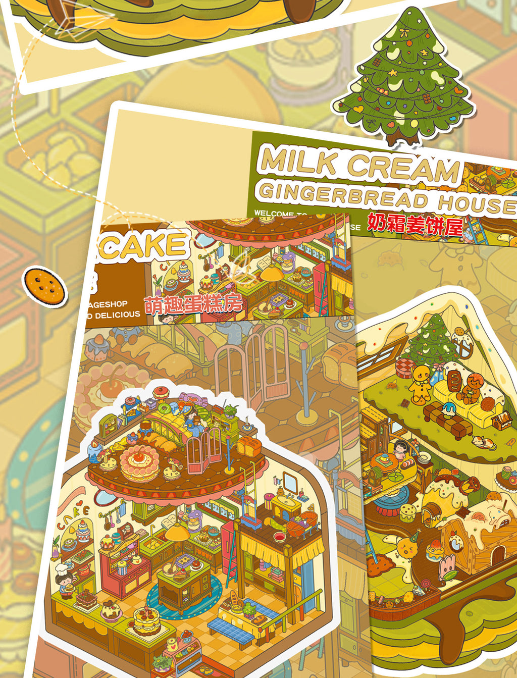 Large Edition 23.0 Flip Series Scenery Stickers 3D Stickers Cute DIY Stress Relief