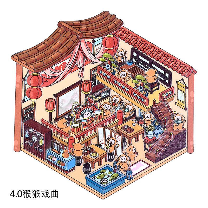 Storage Landscaping Miniature House Stickers 4.0 DIY 3D Miniature Scene Stickers