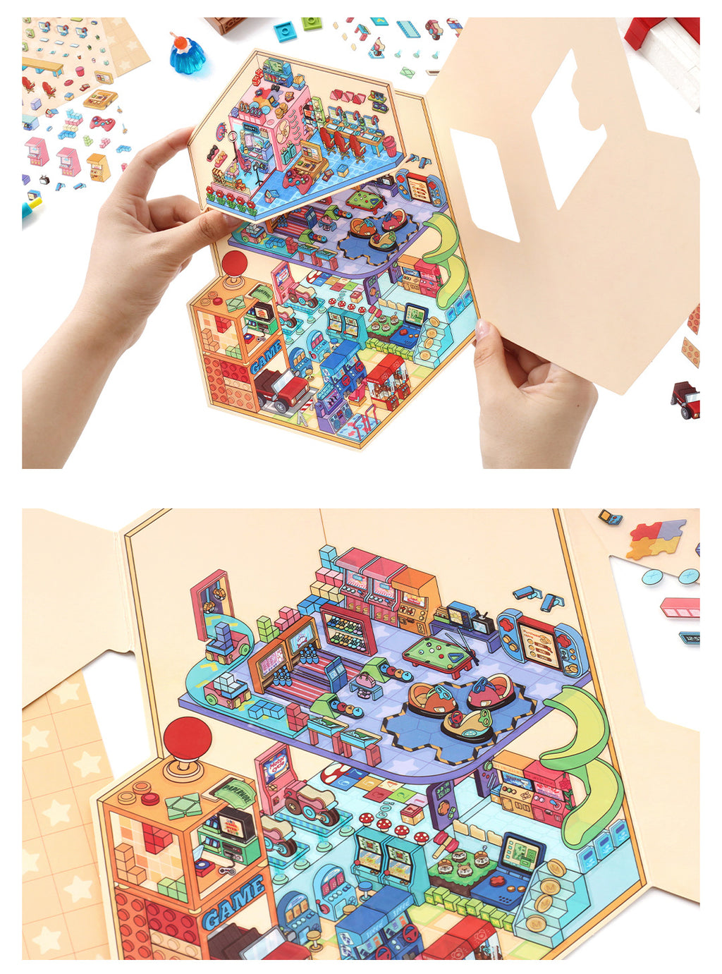 Small Corner 4 Miniature Landscape Stickers Creative Stress Relief Scene Stickers