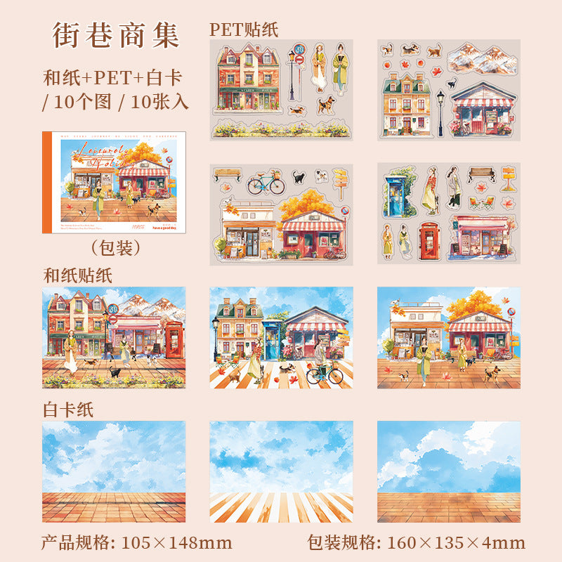 Beautiful Day Scene Sticker Books Leisurely Holiday Creative DIY Scene Fun Journal Collage Patterns