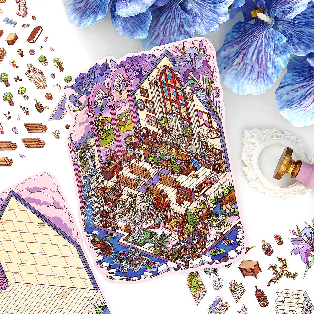 Miniature Corner Scenery Stickers 5 Creative Journal DIY Scene Stress Relief Collage