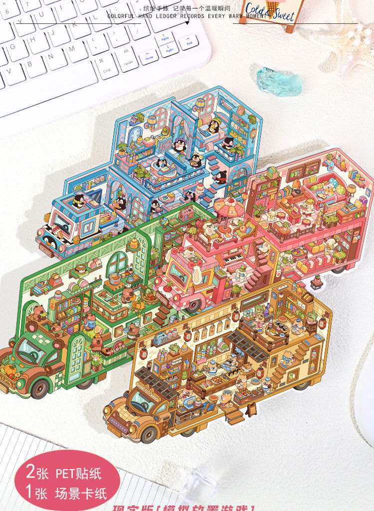 RV 6.0 Miniature Scene Decoration Stickers Mini Stress Relief DIY Stickers