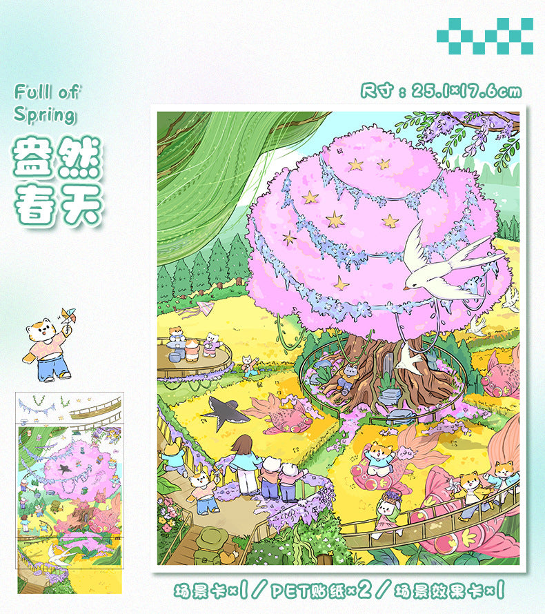 Cute Seasonal 73.0 Scene Stickers 3D Stereo Stickers Cartoon DIY Stress Relief Journal Stickers