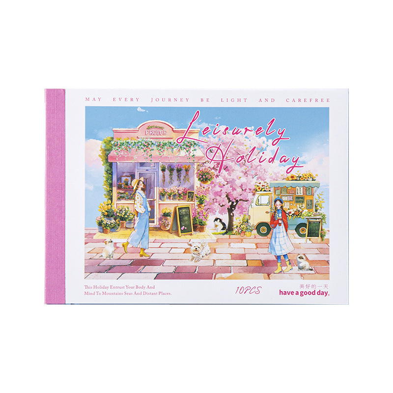Beautiful Day Scene Sticker Books Leisurely Holiday Creative DIY Scene Fun Journal Collage Patterns