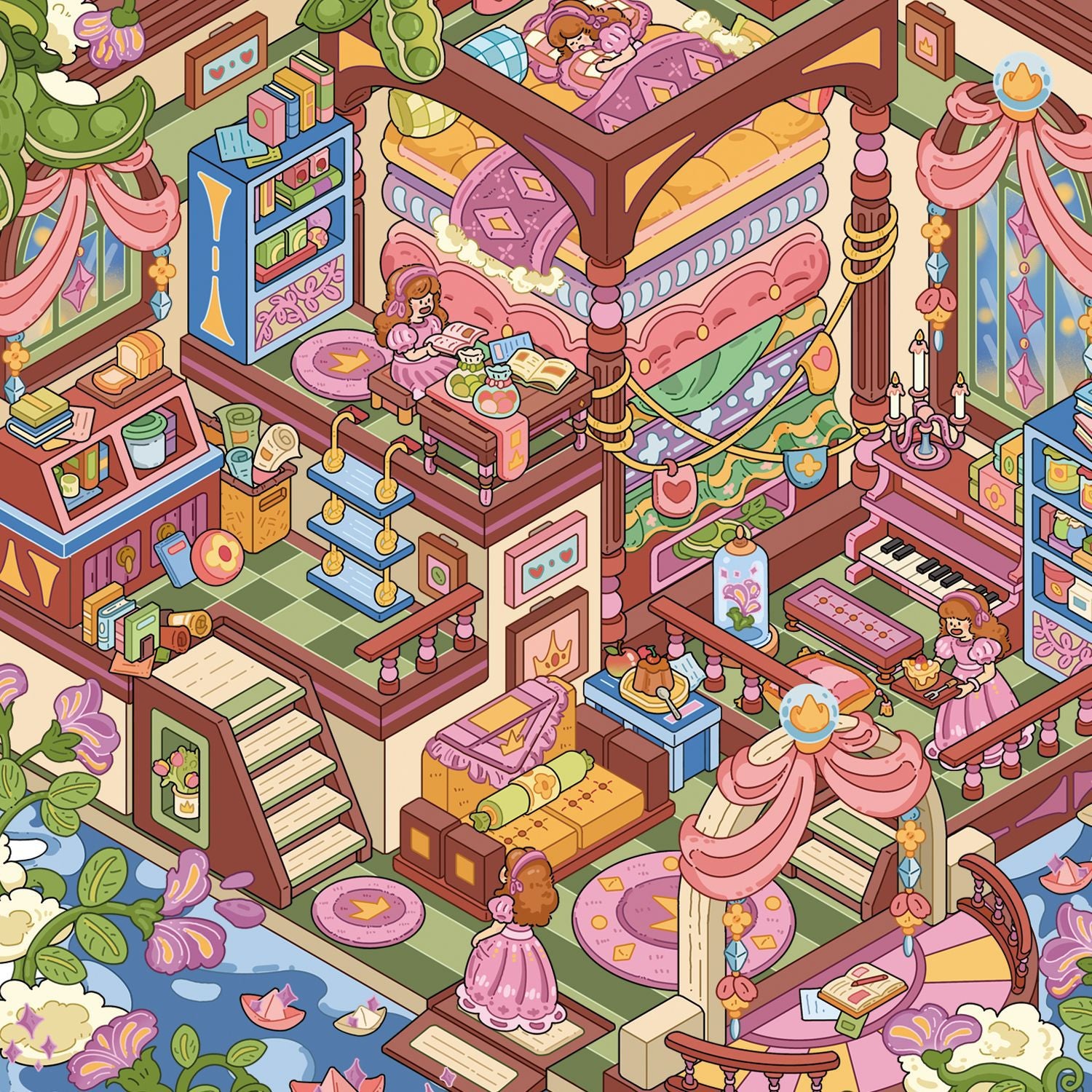 Large Edition 18.0 Fairy Tale Series Scenery Stickers Miniature Scene DIY Stickers Scenery Stickers