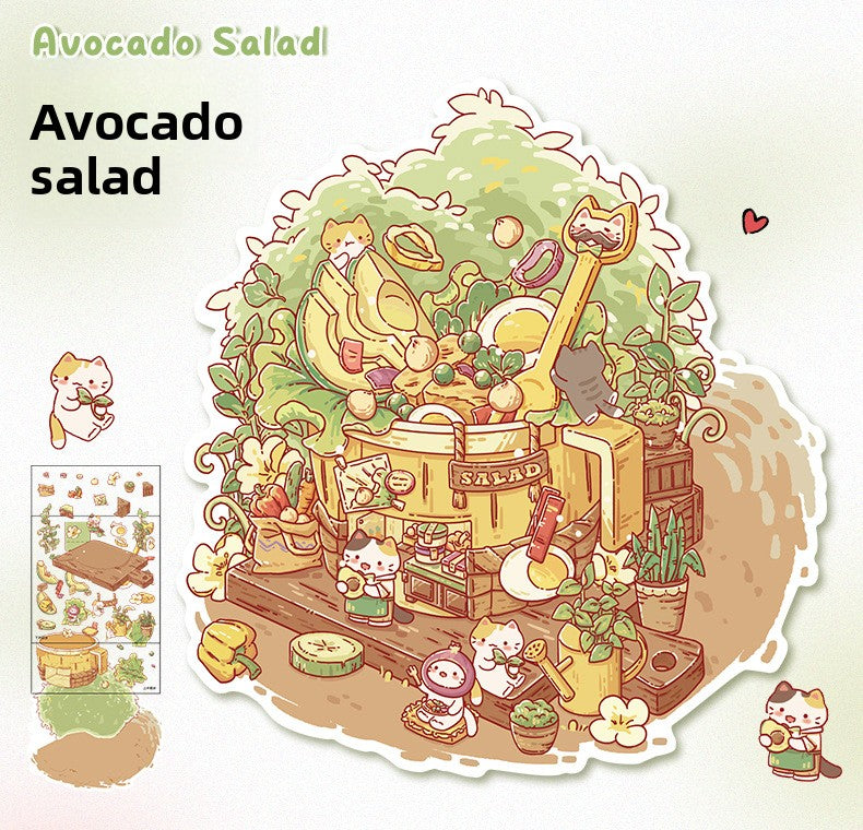 Small Scale Landscaping Sticker Series Cute 3D Miniature House Miniature Scene Collage Stickers