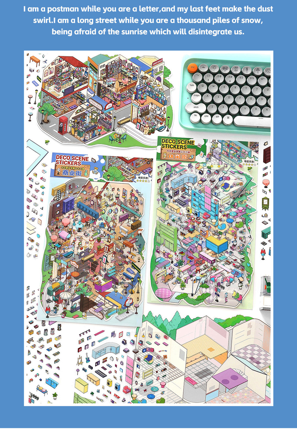 Today's Business 3D DIY Miniature Scences Sticker 22 Lovely Miniature Stickers