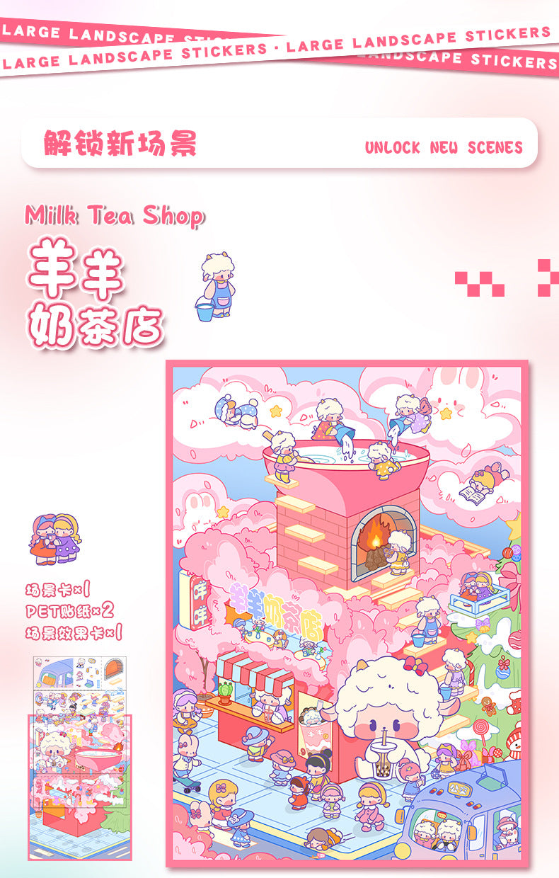 Cute Large 58.0 Scene Stickers 3D Stereo Scrapbook Collage DIY Stress Relief