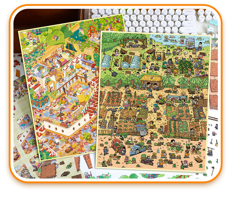 Large Size Scenery Stickers for Garden Tour 82.0 Scene Stickers 3D Miniature Scene Stickers Journal Stickers