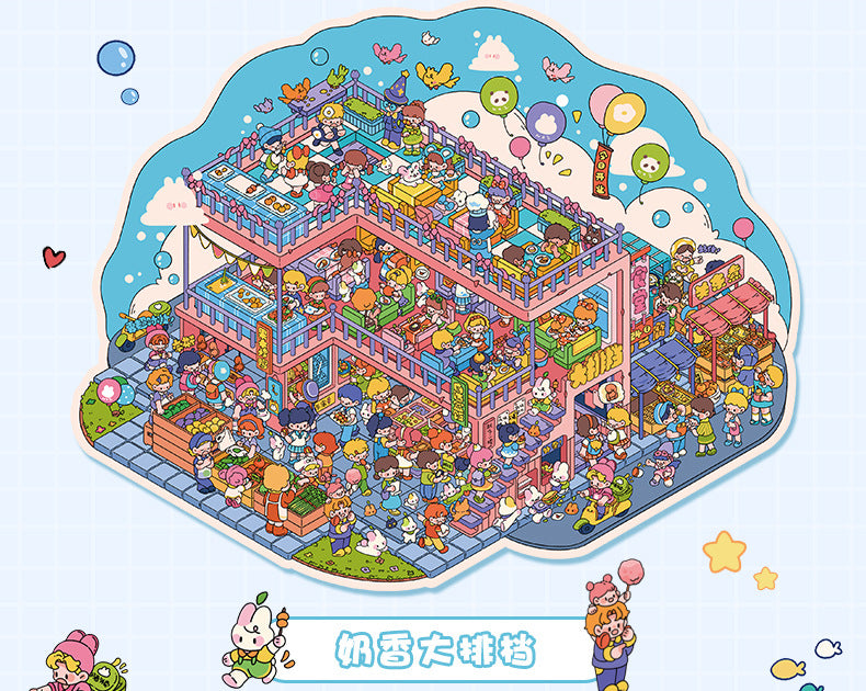 Milky Town 14.0 Scenery Stickers 3D Scene Collage Micro Landscape Journal Stickers DIY Handmade Stickers