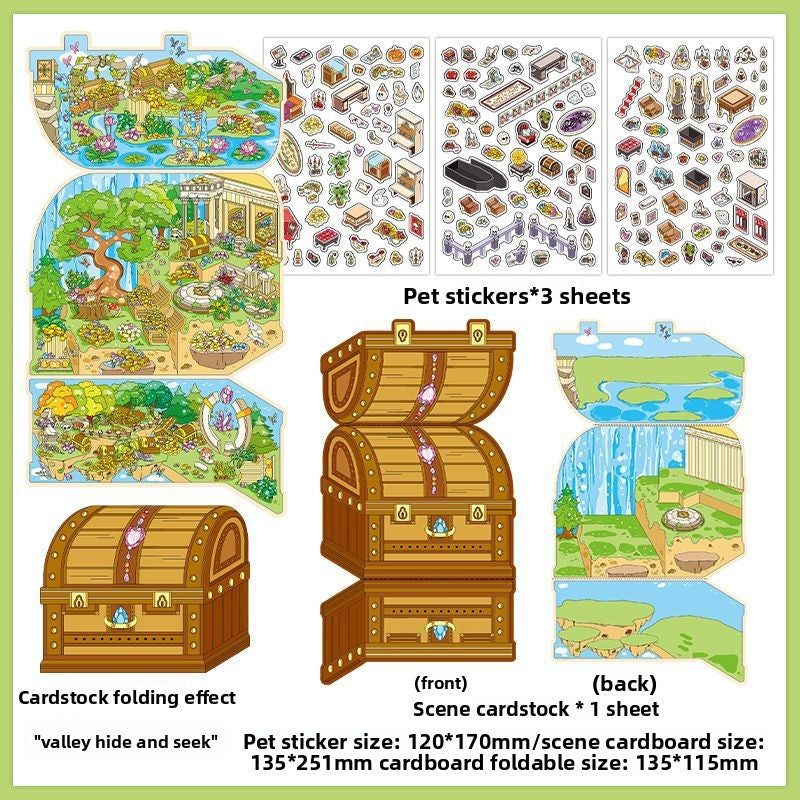 Today's Business 3D DIY Miniature Scences Sticker 11 Lovely Miniature Stickers