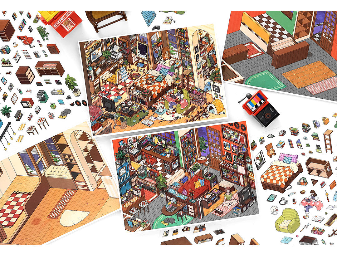 My Little House3D DIY Miniature Scences Sticker 15 Lovely Miniature Stickers