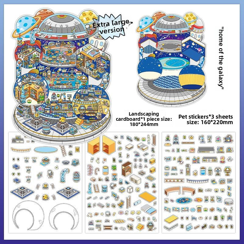 Large Size Landscaping Stickers My Little House 3D DIY Miniature Scences Sticker 3 Cute Miniature Stickers