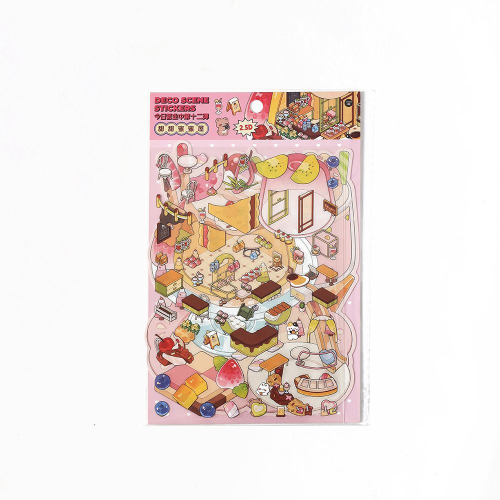 Today's Business 3D DIY Miniature Scences Sticker 12 Lovely Miniature Stickers