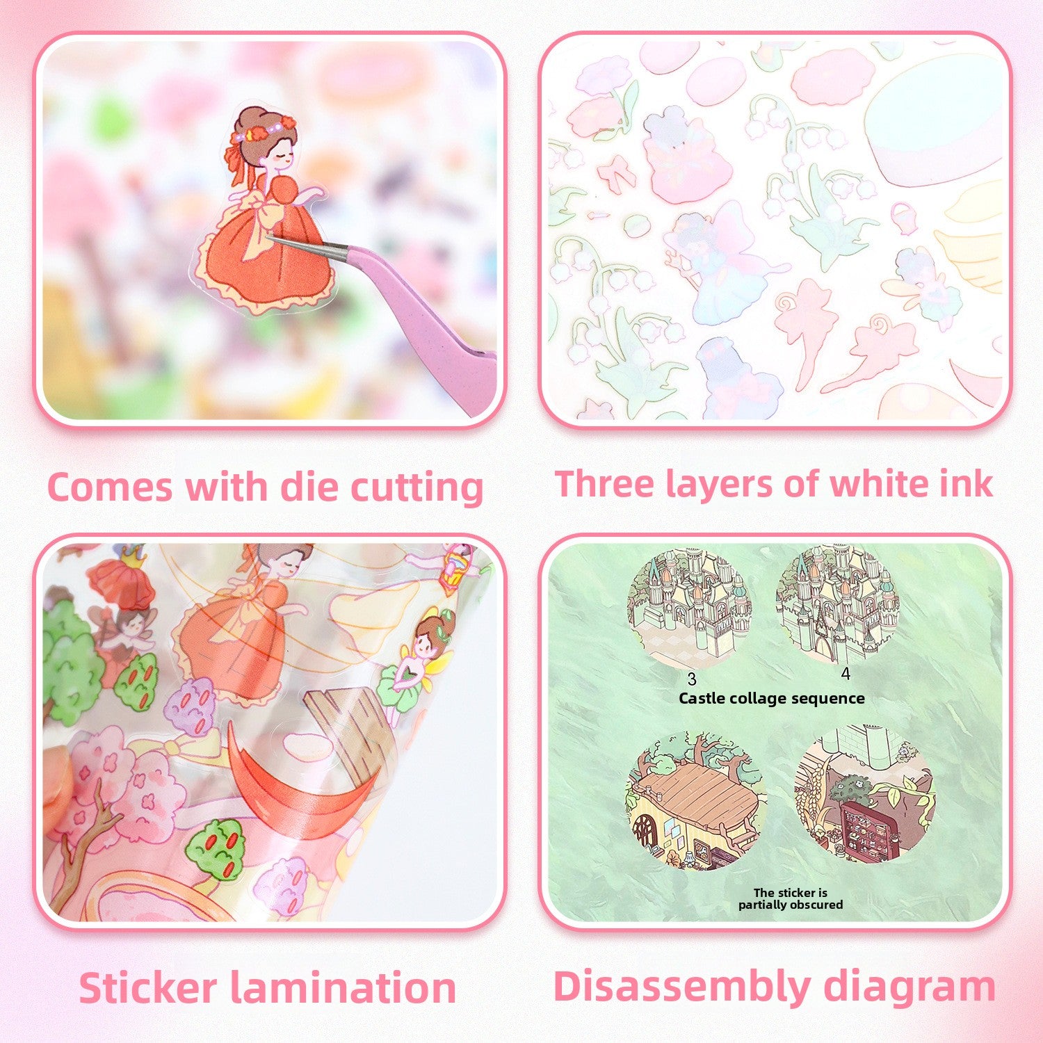 Large 97.0 Scrapbook Stickers Handmade Stress Relief Stickers Miniature Scene Collage 3D Scene Stickers